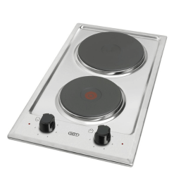 Defy Domino Solid Plate Hob Silver DHD401