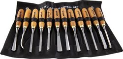 Tork Craft Chisel Set Wood Carving 12PIECE In Leather Pouch
