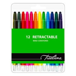 Treeline Retractable Wax Crayons 12 Pieces
