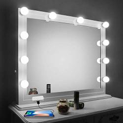 Vansky Vanity Mirror Lights Kit 2018 Upgarded LED Lights For Mirror With Dimmer And USB Phone Charger LED Makeup Mirror Lights Kit Hollywood Style 6500K