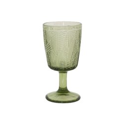 Green Botanical Wine Glass
