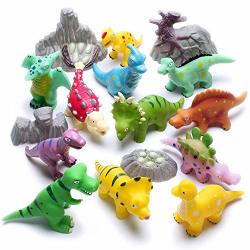 Hely Cancy 16 Piece Toy Dinosaur Figures Bucket Educational Toys For Kids Boys And Girls Or Bath Toys For Toddlers