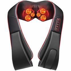 Ellesye Shiatsu Neck And Back Massagers With Heat Vibration Deep Kneading Tissue Massage For Muscles Pain Soreness Relief In Office And Home