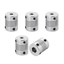 YOTINO 5Pcs Flexible Couplings 5mm to 8mm NEMA 17 Shaft Coupler Aluminum Alloy Joint Connector for Creality CR-10 CR-10S S4 S5 Makerbot RepRap Prusa i3 3D Printer or CNC Machine 
