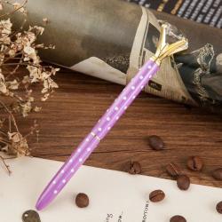 School Stationery Office Supplies Crystal Ball Pens Ballpen Large Diamond Ballpoint Pens With Rou...
