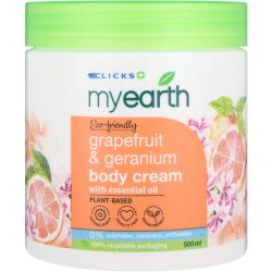 MyEarth Body Cream Grapefruit & Geranium 500ML