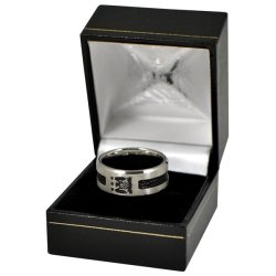 Manchester City - Club Crest Black Inlay Ring Small