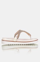 Footwork Ladies Kerryn Flat Sandals - White - White UK 4