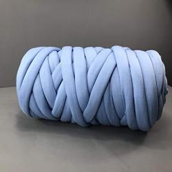 EASTSURE Chunky Braid Cotton Yarn Supre Large For Arm Knitting Diy Handmade Blankets Machine Washable Denim Blue 0.55LB