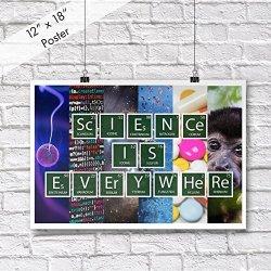 Dhdm Science Is Everywhere Periodic Table Poster 12-INCHES By 18-INCHES Inspirational Motivational Classroom JSC809