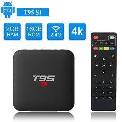 T95 S1 Android Tv Box Android 7.1 Amlogic S905W Quad Core 2GB 16GB With Digital Display HDMI HD 4K Ethernet Wifi 2.4GHZ