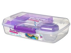 Sistema To Go Collection Bento Box Clear With Assorted Colors