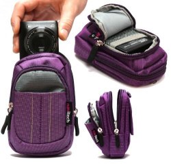 Navitech Purple Digital Camera Case Bag For The Samsung F90 5MP HD Camcorder Samsung Camcorder HMX-F80BP Samsung Camcorder HMX-Q10BP Samsung Galaxy