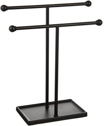 Amazonbasics Double-t Hand Towel And Accessories Stand - Black