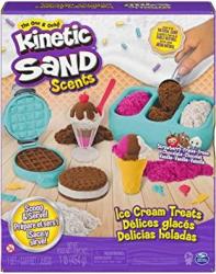 Kinetic Sand Scents Ice Cream Treats Playset With 3 Colors Of All-natural Scented Sand And 6 Serving Tools