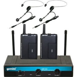 Gemin UHF-216 Hl Dual Channel Wireless Headset lapel MIC System