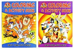Street Vision Set Of 4 Looney Tunes Themed Coloring Books With 96 Pages Of Activities And Coloring Pages - Coloring Books 10.75"X7.75" - Coloring