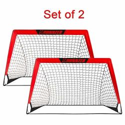 Portable Soccer Goal Pop Up Soccer Goal Net For Backyard Training Goals For Soccer Set Of 2 With Carry Case 3.3' 4.5'X 2.5'