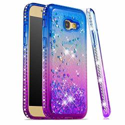 Isadenser Samsung Galaxy A5 2017 Glitter Case Gradient Quicksand Series Girls Women Shiny Bling Liquid Floating Flowing Sparkle Soft Tpu Case Samsung Galaxy A5