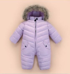 High Quality New Brand Winter Outerwear Baby Rompers Duck Down Coat - Lavender 10-12 Months