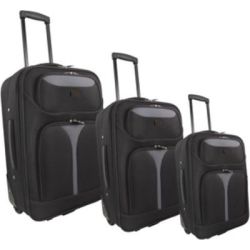 Soft Case Luggage Set Black-grey