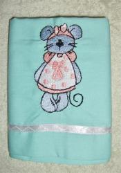 Mouse Embroidered Baby Pillowcase