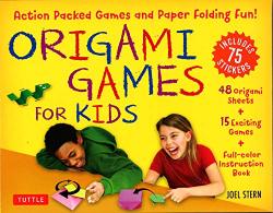 Origami Games For Kids Kit: Action Packed Games And Paper Folding Fun Origami Kit With Book 48 Papers 75 Stickers 15 Exciting Games Easy-to-assemble Game Pieces
