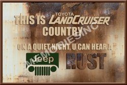 Landcruiser Vs Jeep - Classic Metal Sign