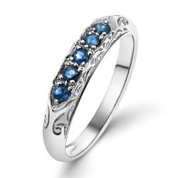 Morrisons 925 Sterling Silver Natural Blue Topaz Statement Ring