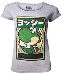 Nintendo - Super Mario - Japanese Yoshi - Womens T-Shirt - Grey Large