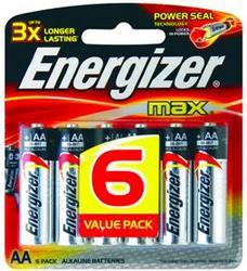 Energizer Max Alkaline AA Batteries 6 Pack