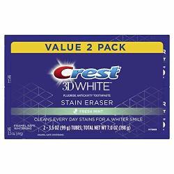 Crest 3D White Stain Eraser Whitening Toothpaste Fresh Mint 2 Count
