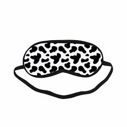 Cow Print Fashion Black Printed Sleep Mask Cow Hide Pattern With Black Spots Farm Life With Cattle Camouflage Animal Skin For Bedroom 7.1"L X 3.1"H