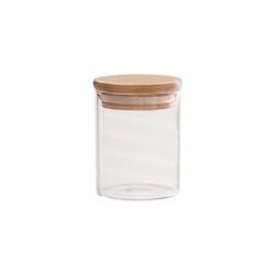 Glass Storage Jar With Bamboo Lid 210ML