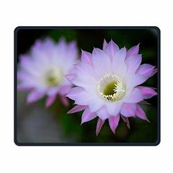 Purple Fig Cactus Flower Anti-slip Unique Designs Gaming Mouse Pad Black Cloth Rectangle Mousepad Art Natural Rubber Mouse Mat With Stitched Edges 9.811.8 Inch
