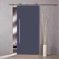 Bonnlo Fch Sliding Barn Door Hardware Stainless Steel Barn Sliding Door Track Hardware Kit Includes Rail Rail Support Roller Door Stop End Cap Floor