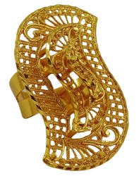 Indian Traditional Ethnic Indian 18K Gold Plated Adjustable Ring Wedding Jewelry IMRB-KR48A