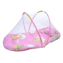 Fabal New Baby Bed Mosquito Cushion Portable Folding Crib Mattress Child Pink