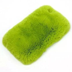 Iphone 5S Case Iphone 5S Rabbit Fur Case Luxury Upscale Warm Soft Rabbit Fur Hair Sluffy Back Cover Case For Iphone 5 5S Se Green