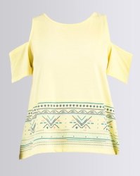Roxy Shadows And Light Cold Shoulder Top Yellow