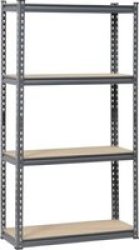 ADIY3902 Diy Metal Shelving Rack Grey 4 Mdf Shelves