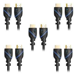 15FT 4.5M High Speed HDMI Cable Male To Male With Ethernet Black 15 FEET 4.5 Meters Supports 4K 30HZ 3D 1080P And Audio Return CNE71412 5 Pack