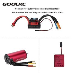 Goolrc S3674 2250KV Sensorless Brushless Motor 80A Brushless Esc And Program Card Combo Set For 1 8 Rc Car Truck