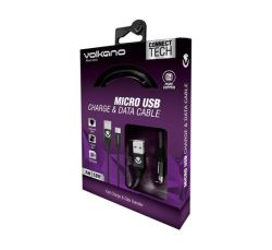 Volkano 3 M Fabric Braided Micro USB Cable Black VK-20146-BK