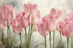 Flower Pink Tulips Diamond Painting Kits By Number 5D Full Drill Round Rhinestone Dot Embroidery Cross Stitch For Home Wall D Cor 12X16 Inch