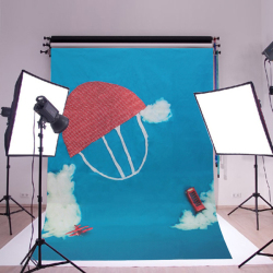 Blue Sky Cloud Parachute Baby Children Studio Backdrop