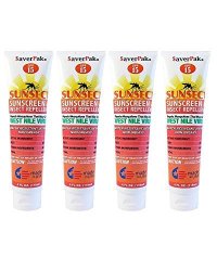 $averpak Sunsect Deet Based Insect Replellent And Sunscreen Lotion Tubes 4OZ 4 Pack