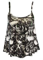 Womens Printed Plus Size Strappy Cami Vest Top