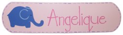 Personalised Name Plaque Pink Elephant