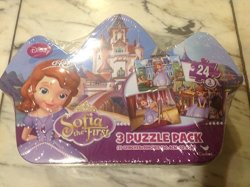 Disney Junior Sofia The First 3 Puzzle Pack In Tin Box